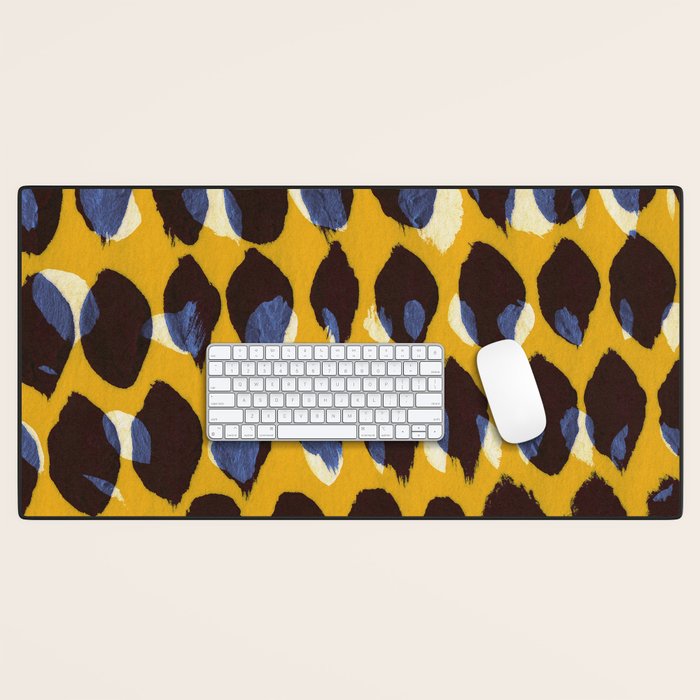 Pure Strokes #1 / Yellow & Blue Pattern Desk Mat Gallery Image 1