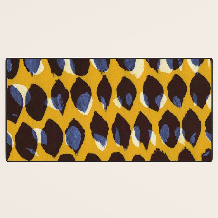 Pure Strokes #1 / Yellow & Blue Pattern Desk Mat Gallery Image 3