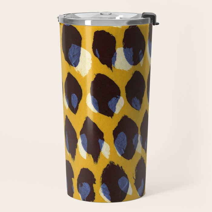 Pure Strokes #1 / Yellow & Blue Pattern Travel Mug Gallery Image 2