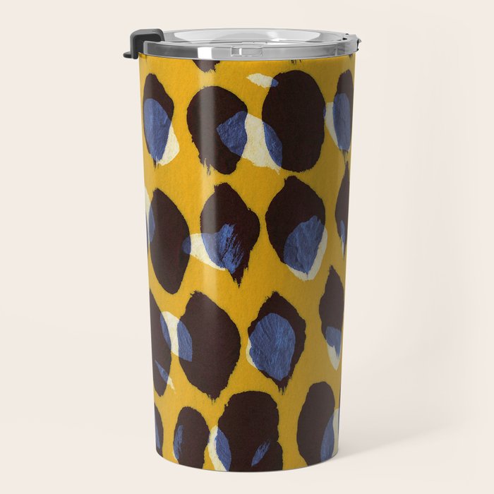 Pure Strokes #1 / Yellow & Blue Pattern Travel Mug Gallery Image 3
