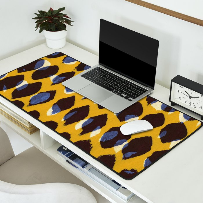 Pure Strokes #1 / Yellow & Blue Pattern Desk Mat Gallery Image 2