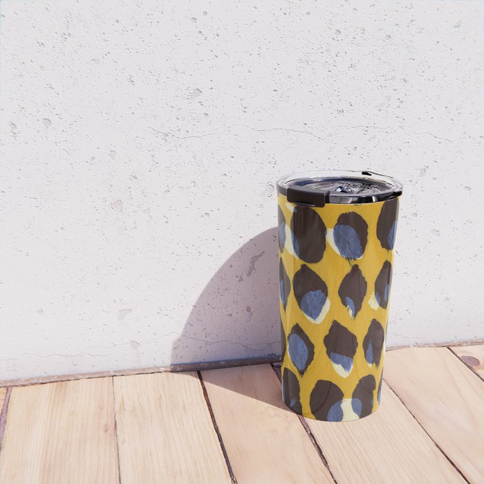 Pure Strokes #1 / Yellow & Blue Pattern Travel Mug Gallery Image 4