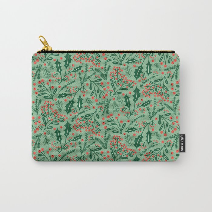 Winter Holiday Floral Carry All Pouch Gallery Image 1