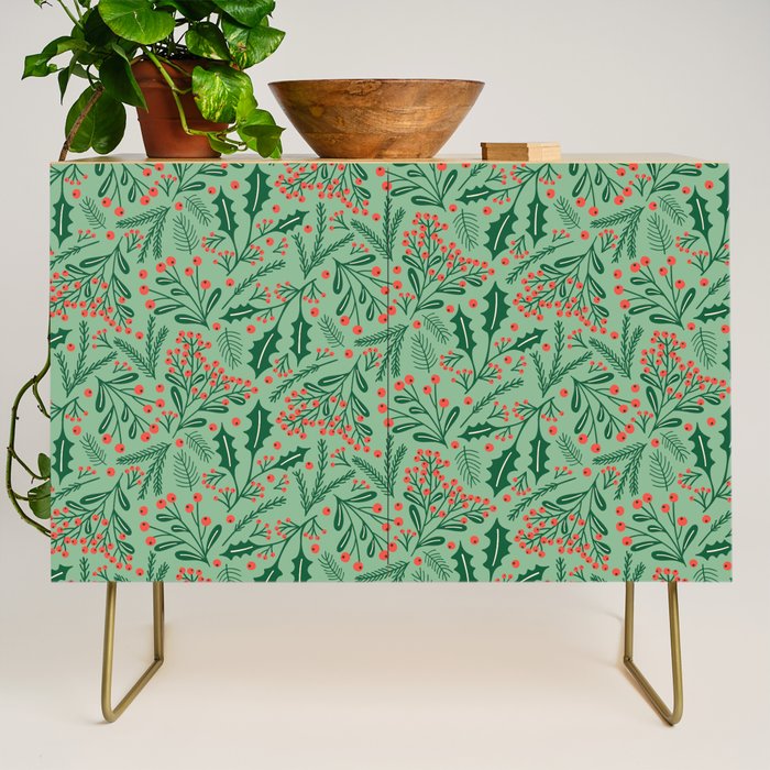 Winter Holiday Floral Credenza Gallery Image 1