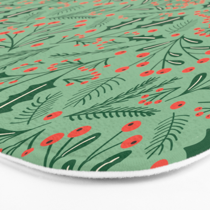 Winter Holiday Floral Bath Mat Gallery Image 3