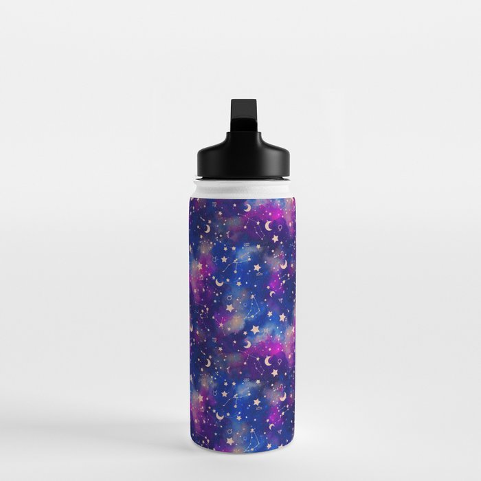 Zodiac - Watercolor Dark Water Bottle Gallery Image 3