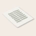 Happy Holidays Muted Green On Cream Notebook Gallery Image 2