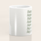 Happy Holidays Muted Green On Cream Coffee Mug Gallery Image 4