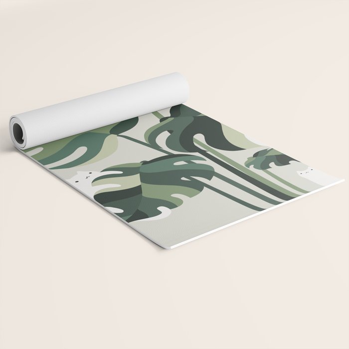 Cat and Plant 11 Yoga Mat Gallery Image 2