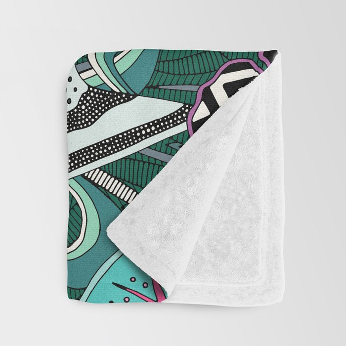 ASHA green Throw Blanket Gallery Image 3