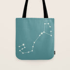 Scorpio Zodiac Star Constellation Line Art Teal Tote Bag Gallery Image 1