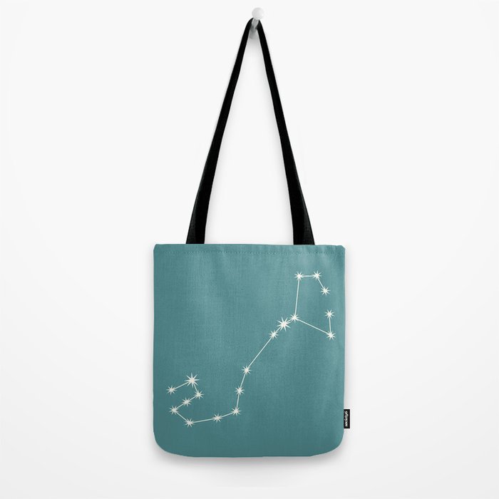 Scorpio Zodiac Star Constellation Line Art Teal Tote Bag Gallery Image 2