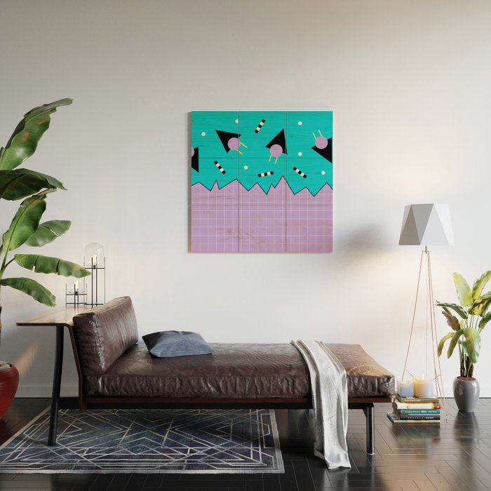 Memphis pattern 114 - 80s / 90s Retro Wood Wall Art Gallery Image 2