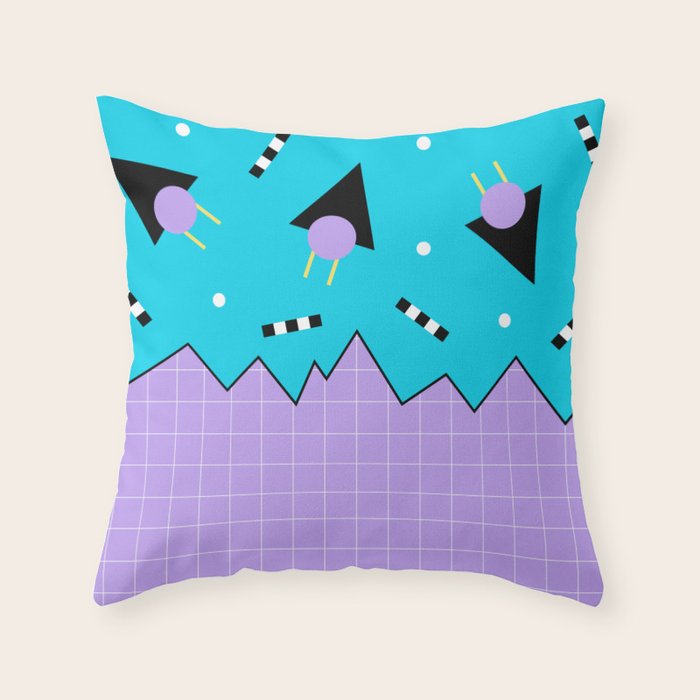 Memphis pattern 114 - 80s / 90s Retro Throw Pillow Gallery Image 6