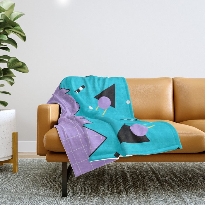 Memphis pattern 114 - 80s / 90s Retro Throw Blanket Gallery Image 1