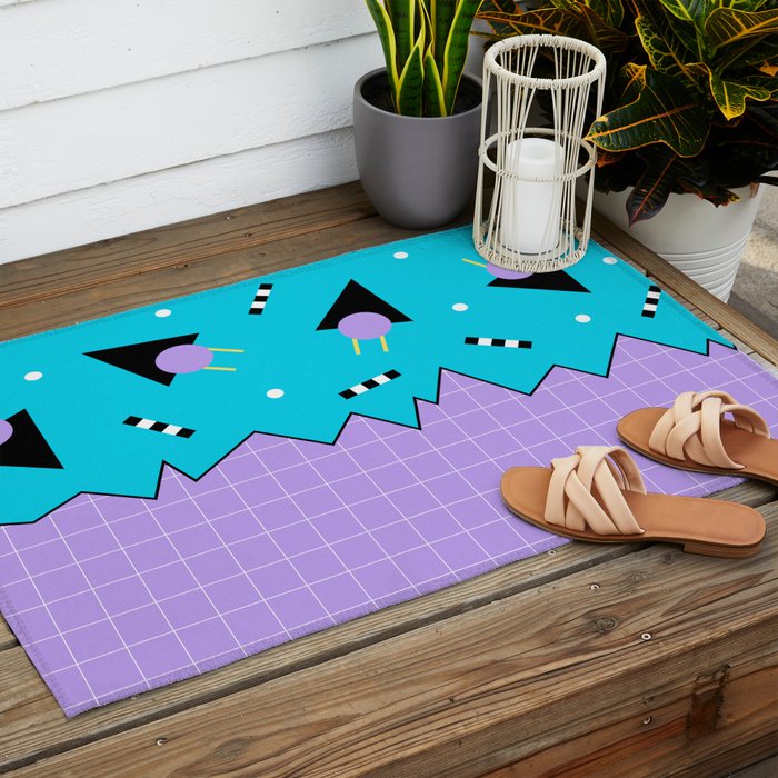 Memphis pattern 114 - 80s / 90s Retro Outdoor Rug Gallery Image 2