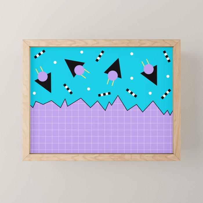 Memphis pattern 114 - 80s / 90s Retro Mini Art Print Gallery Image 1