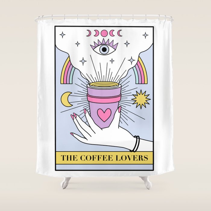 The Coffee Lovers Tarot Shower Curtain Gallery Image 1