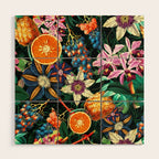 Tropical Orange Garden Wood Wall Art Gallery Image 1