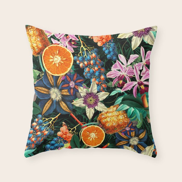 Tropical Orange Garden Throw Pillow Gallery Image 6