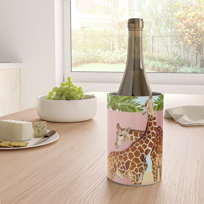 Giraffe Villa | Contemporary Modern Architecture Digital Graphic Art | Wildlife Animals Palm Exotic Wine Chiller Gallery Image 4