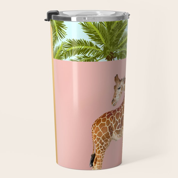 Giraffe Villa | Contemporary Modern Architecture Digital Graphic Art | Wildlife Animals Palm Exotic Travel Mug Gallery Image 3