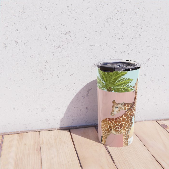Giraffe Villa | Contemporary Modern Architecture Digital Graphic Art | Wildlife Animals Palm Exotic Travel Mug Gallery Image 4