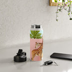 Giraffe Villa | Contemporary Modern Architecture Digital Graphic Art | Wildlife Animals Palm Exotic Water Bottle Gallery Image 4