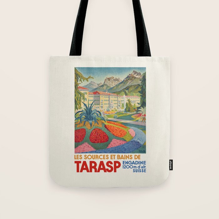 Tarasp, Switzerland - Vintage travel poster, 1950s  Tote Bag Gallery Image 1