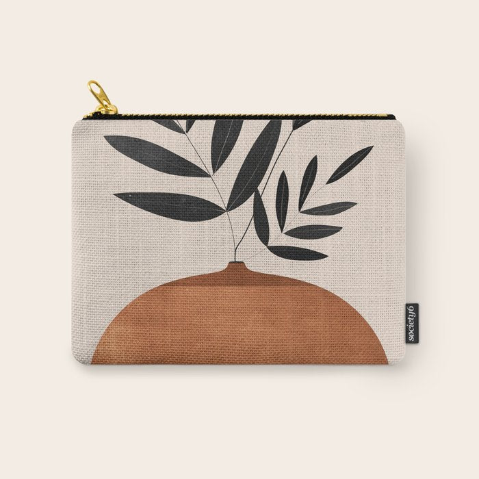 Minimal Abstract Art Vase Plant 6 Carry All Pouch Gallery Image 1