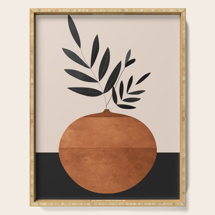 Minimal Abstract Art Vase Plant 6 Serving Tray Gallery Image 1