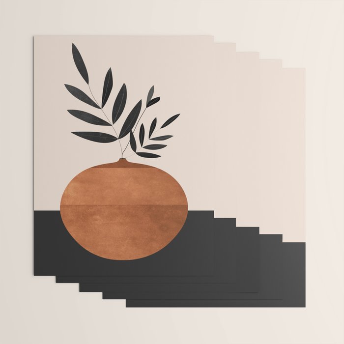 Minimal Abstract Art Vase Plant 6 Wrapping Paper Gallery Image 3