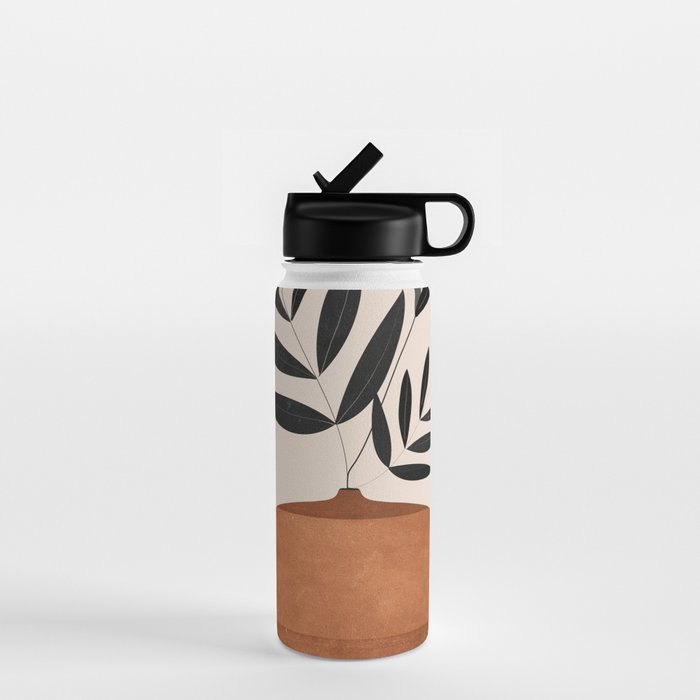 Minimal Abstract Art Vase Plant 6 Water Bottle Gallery Image 1