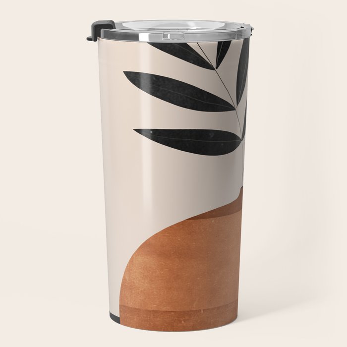 Minimal Abstract Art Vase Plant 6 Travel Mug Gallery Image 3