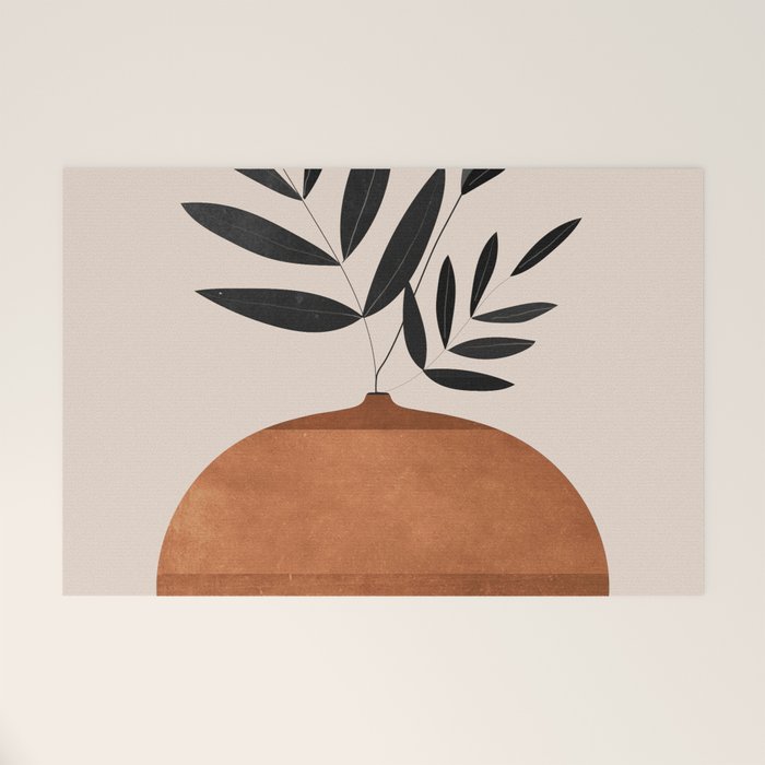 Minimal Abstract Art Vase Plant 6 Welcome Mat Gallery Image 1