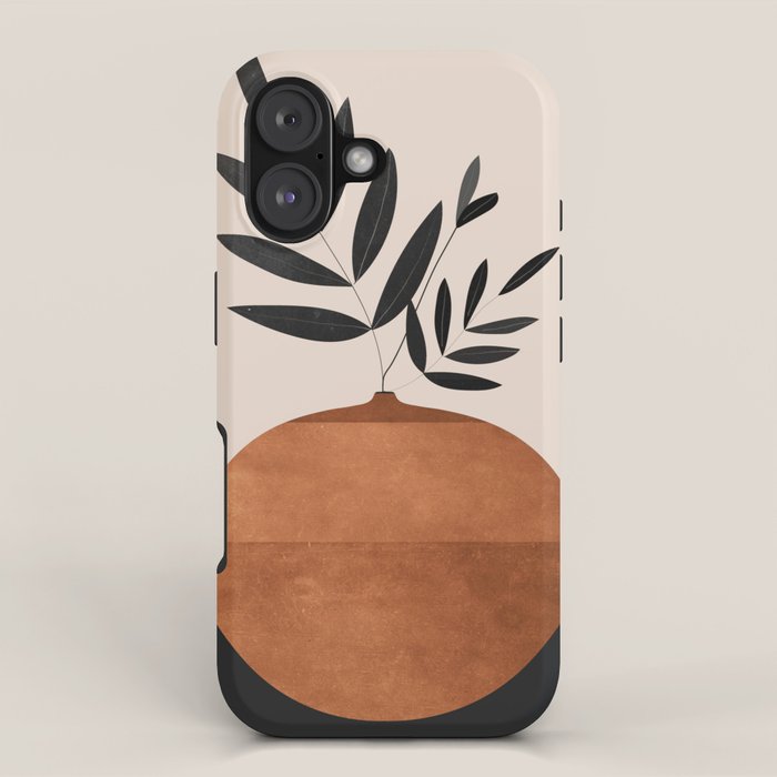 Minimal Abstract Art Vase Plant 6 iPhone Case Gallery Image 1