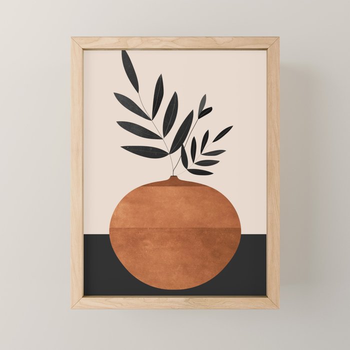 Minimal Abstract Art Vase Plant 6 Mini Art Print Gallery Image 1