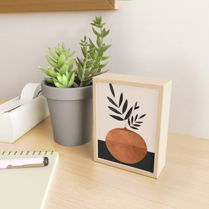 Minimal Abstract Art Vase Plant 6 Mini Art Print Gallery Image 2