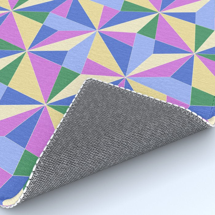 Kaleidoscope Tile Pattern VII Colorful Bright 90s Rug Gallery Image 4