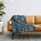 double dash on dark teal Throw Blanket Gallery Image 1