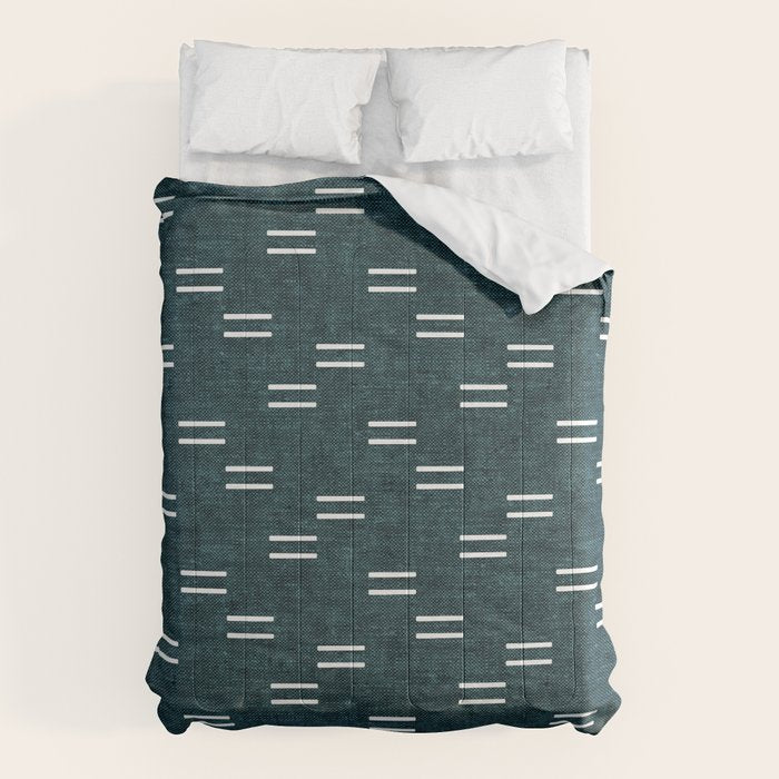 double dash on dark teal Comforter Gallery Image 6