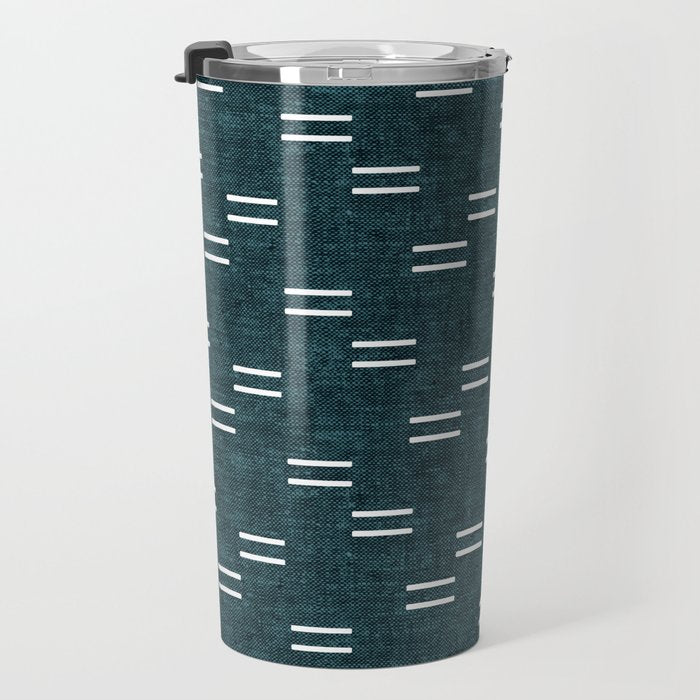 double dash on dark teal Travel Mug Gallery Image 3