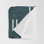 double dash on dark teal Throw Blanket Gallery Image 3