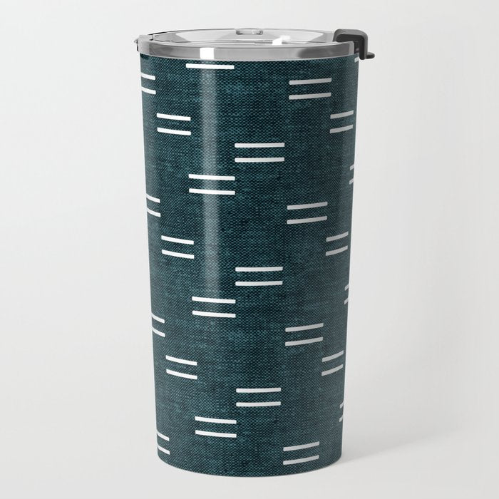 double dash on dark teal Travel Mug Gallery Image 2