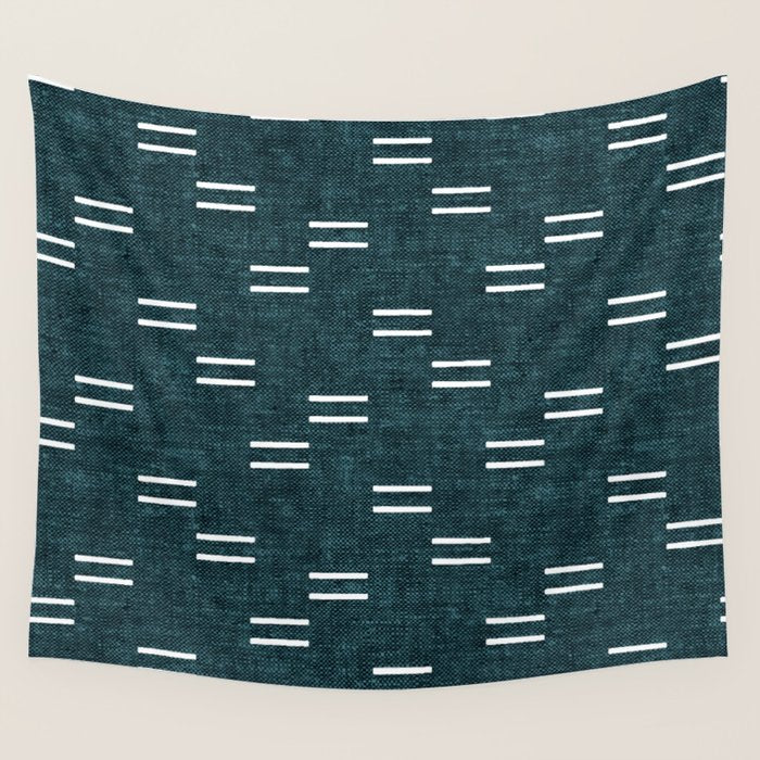 double dash on dark teal Wall Tapestry Gallery Image 4