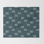 double dash on dark teal Throw Blanket Gallery Image 2