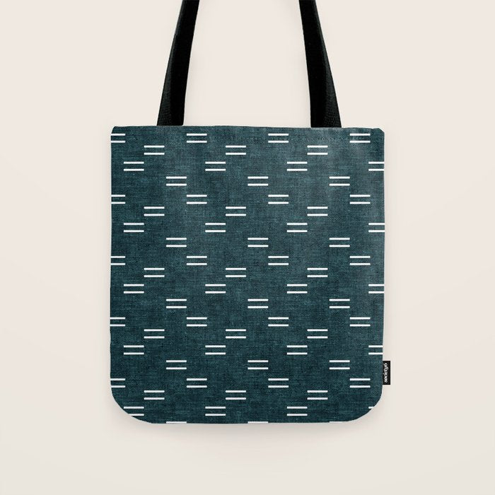 double dash on dark teal Tote Bag Gallery Image 1
