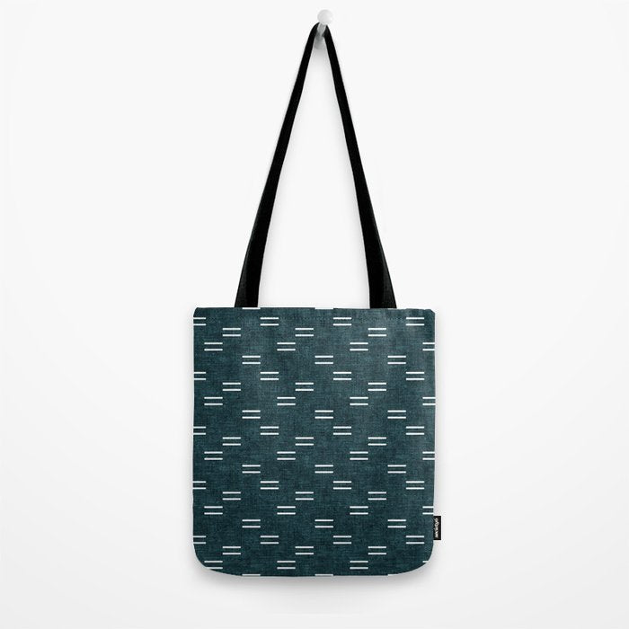 double dash on dark teal Tote Bag Gallery Image 2