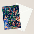 Strainge Clover blossoms in a vase dark blue Stationery Card Gallery Image 2