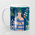 Strainge Clover blossoms in a vase dark blue Coffee Mug Gallery Image 3